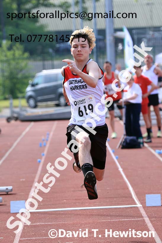 Mens Under-20s Triple Jump, 2024 North Eastern Track and Field Champs., Middlesbrough.  Photo: David T. Hewitson/Sports for All Pics